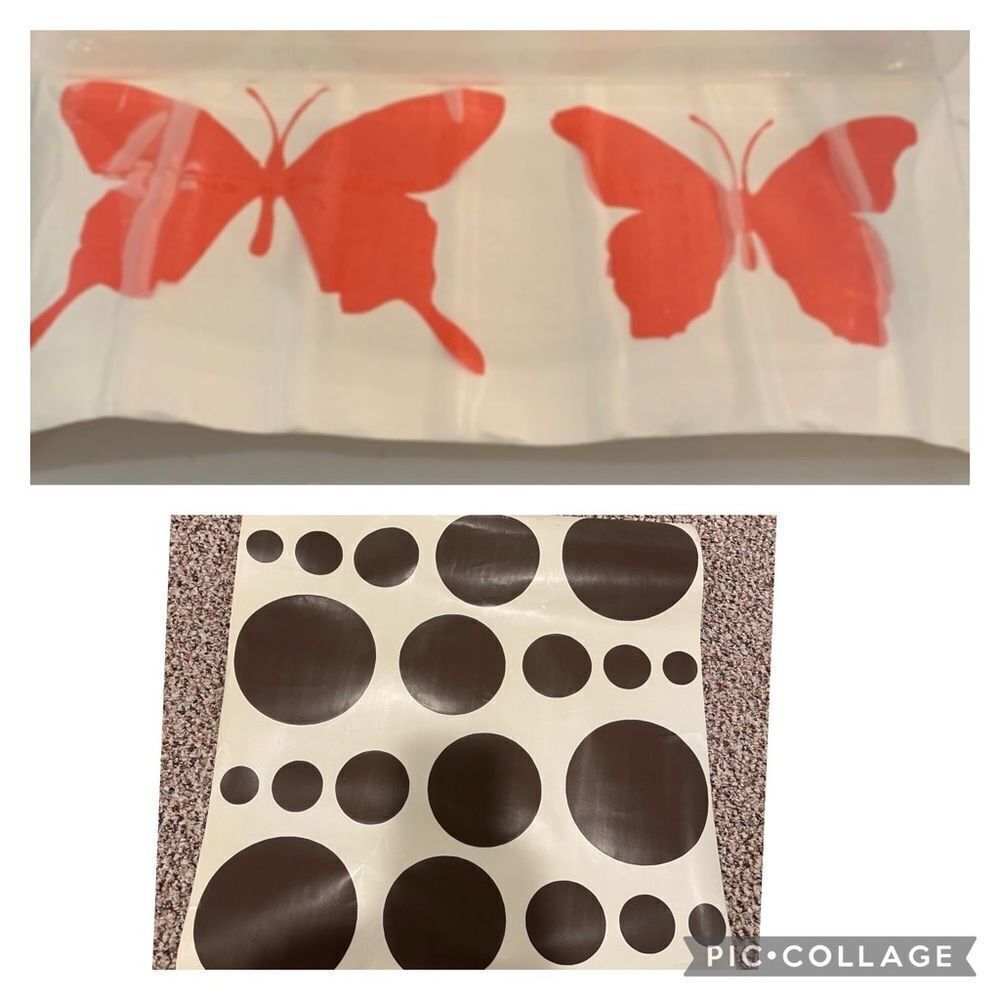 SET OF 2 BUTTERFLY & Polka Dot wall DECALS
